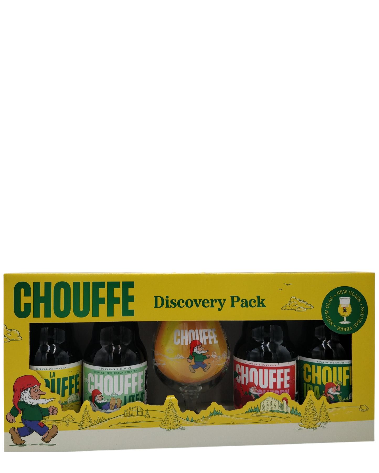 Chouffe Discovery Pack 4x33cl + Glas