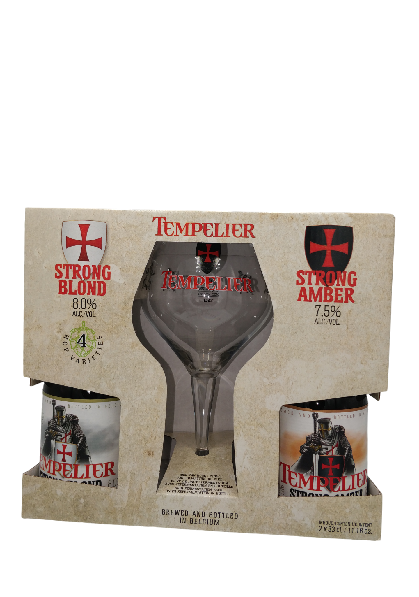 Tempelier Gaveæske 2x33cl + glas