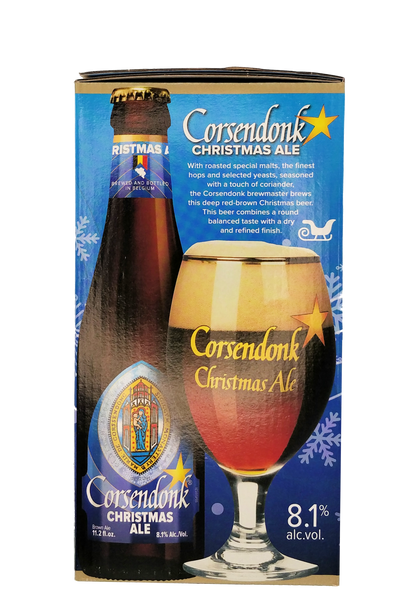 Corsendonk Christmas Ale 4*33cl i gaveæske med glas