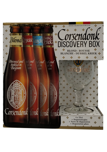 Corsendonk Discovery box 4x33cl + glas
