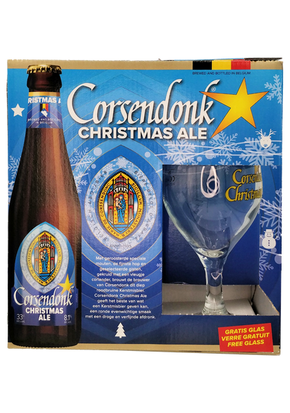 Corsendonk Christmas Ale 4*33cl i gaveæske med glas